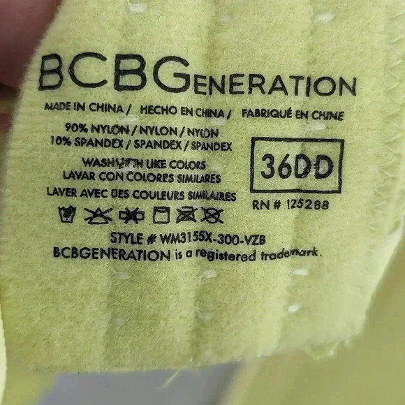 BCBG Shadow Lime Green Light Lift Wired Lace Bra Size 36DD NWT - Picture 7 of 8